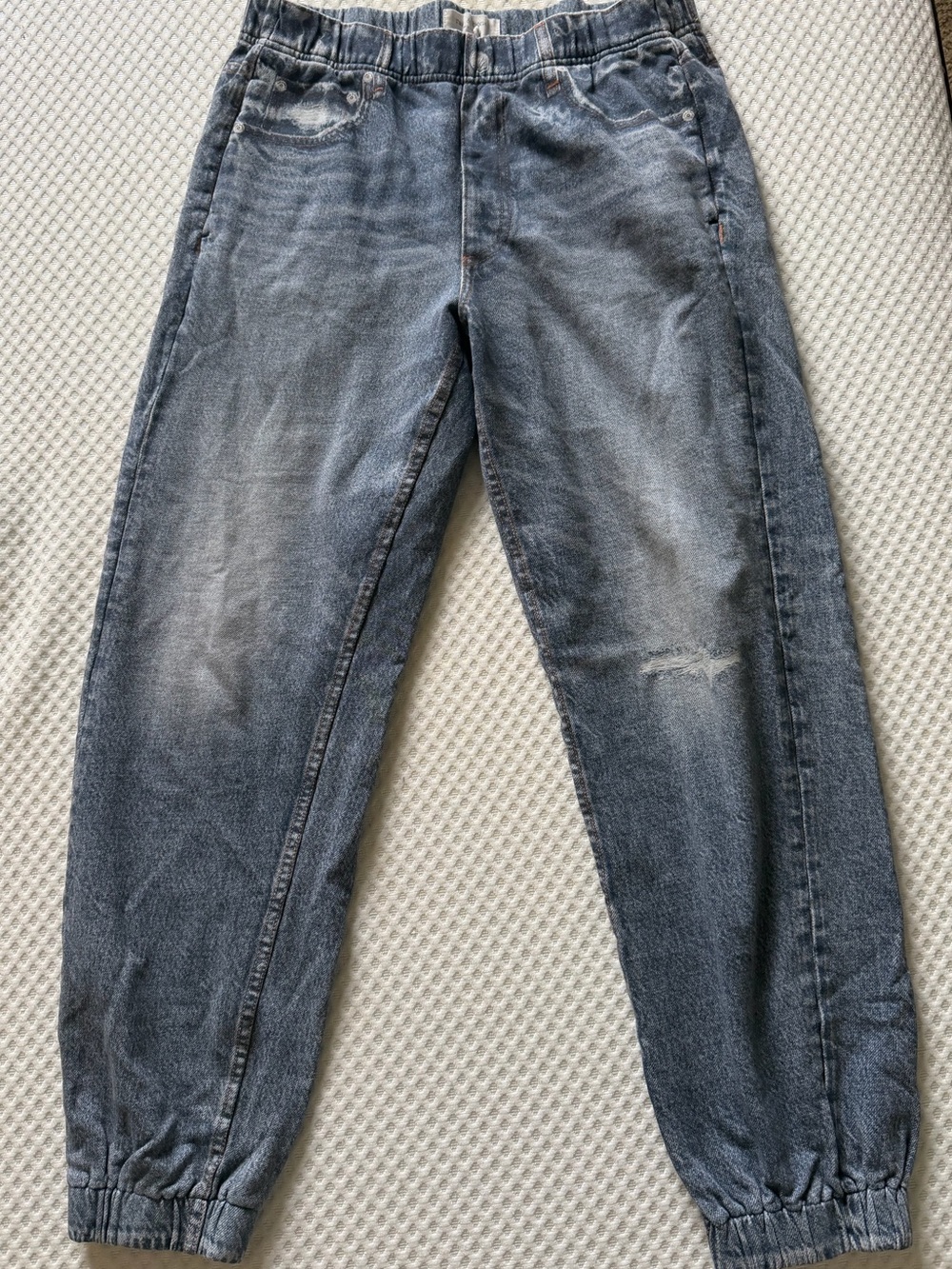 rag & bone Women's Washed Blue Relaxed Jogger Pants